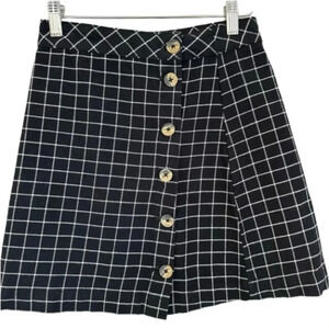 H&M Divided Women's Short A-Line High Waisted Skirt with Front Buttons Sz 2 GUC